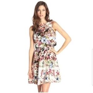 Gabby Skye Multicolor 2 Piece Watercolor Floral A-line Tank Dress with Top 8